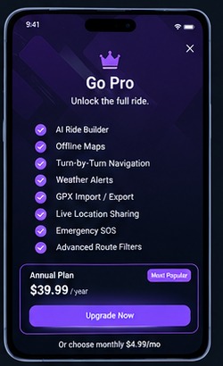 RideFinder Pro screen
