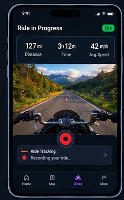RideFinder ride tracking screen